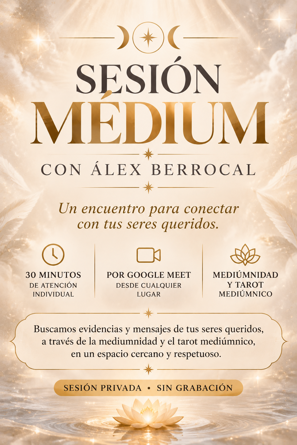 SESIÓN MÉDIUM | encuentro individual de 30 minutos con Álex Berrocal