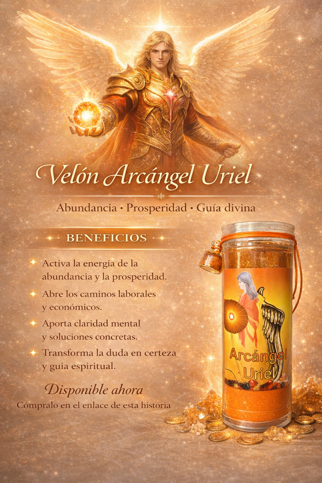 VELÓN ARCÁNGEL URIEL - Abundancia, properidad y guía divina - Shop