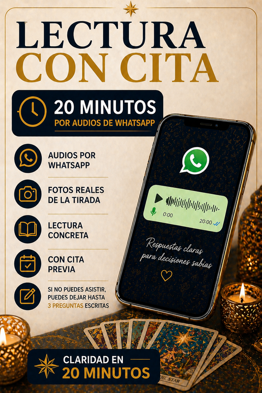 LECTURA CON CITA · 20 MINUTOS  Por audios de WhatsApp