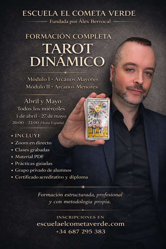 🜂 FORMACIÓN COMPLETA · TAROT DINÁMICO Arcanos Mayores + Arcanos Menores -El camino completo para aprender tarot contigo