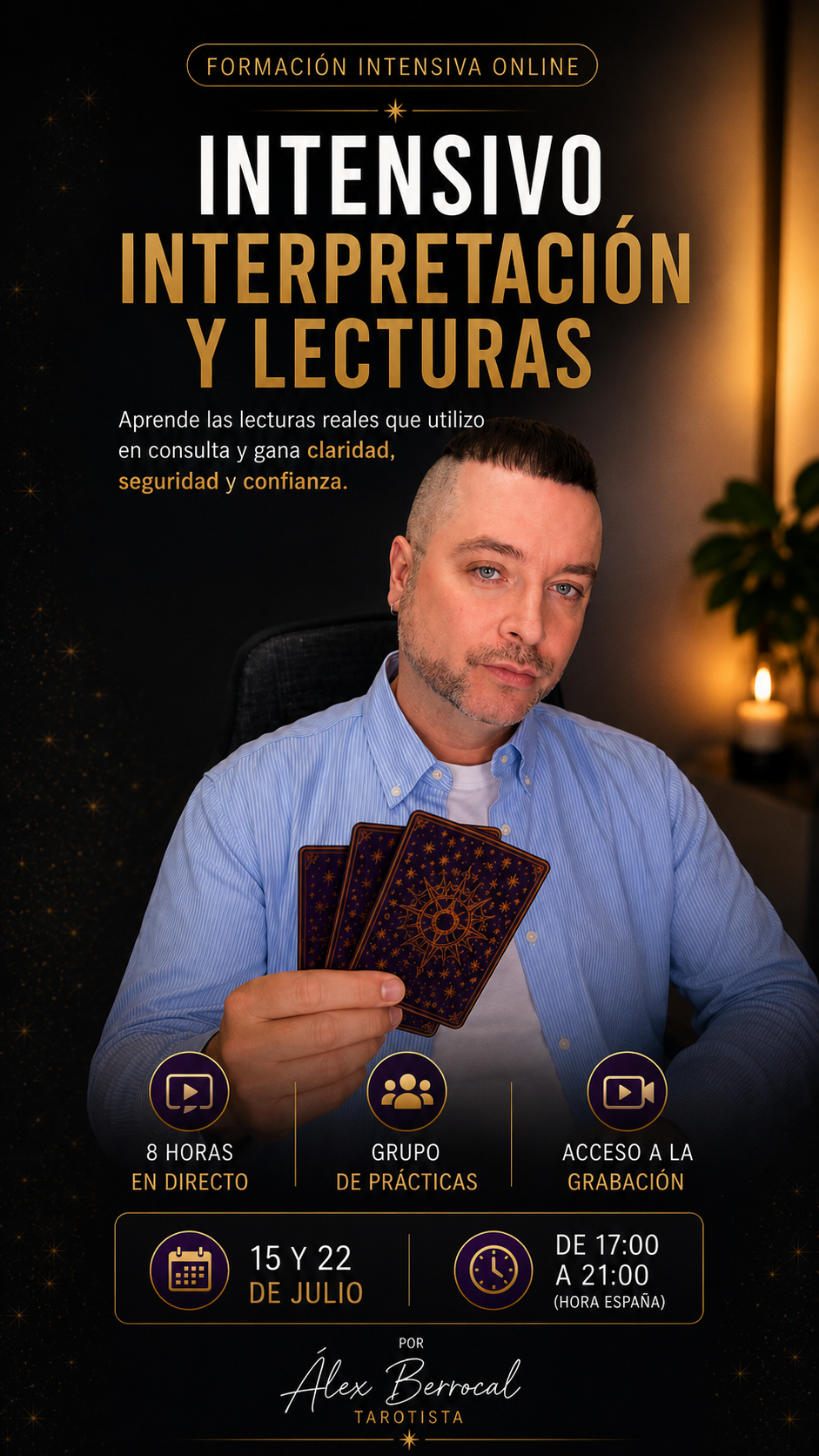 INTENSIVO DE INTERPRETACIÓN Y LECTURAS DE TAROT- Lecturas para diferentes situaciones reales, interpretación práctica y seguridad al leer tarot.