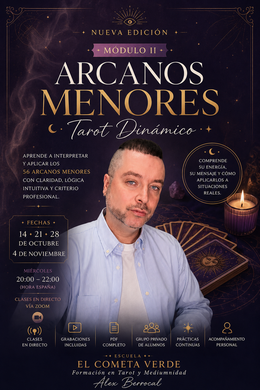 ✨ PRÓXIMA EDICIÓN · OCTUBRE 2026 🜂 MÓDULO II · ARCANOS MENORES ( en directo)