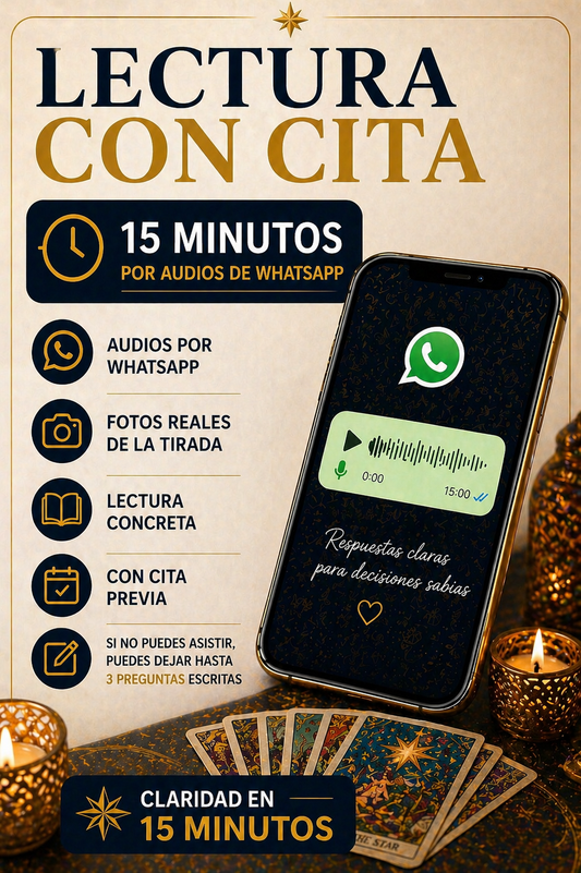 LECTURA CON CITA · 15 MINUTOS  Por audios de WhatsApp