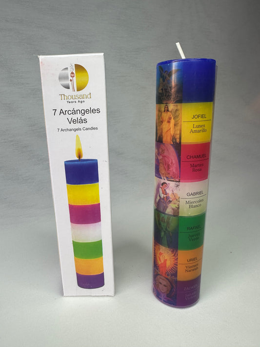 ✨ VELÓN DE LOS SIETE ARCÁNGELES - Protección, amor, sanación, claridad y apertura de caminos