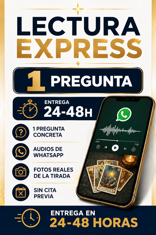 ⚡ LECTURA EXPRESS DE TAROT · 1 PREGUNTA | Sin cita · 24-48 h